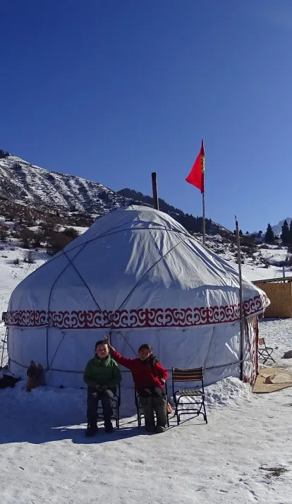 outside view of yurt (winter time)
